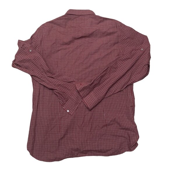 John Varvatos USA Red Plaid Long Sleeve Button-Up Shirt XXL 100% Cotton Made In - Picture 2 of 5
